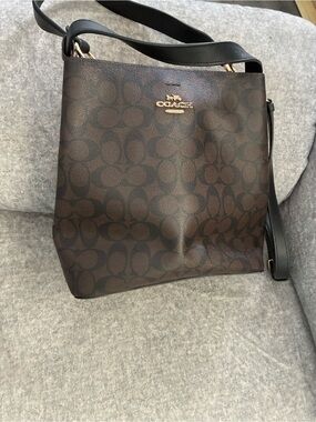Coach Black Pebbled Leather Shoulder Bag with Gold Hardware